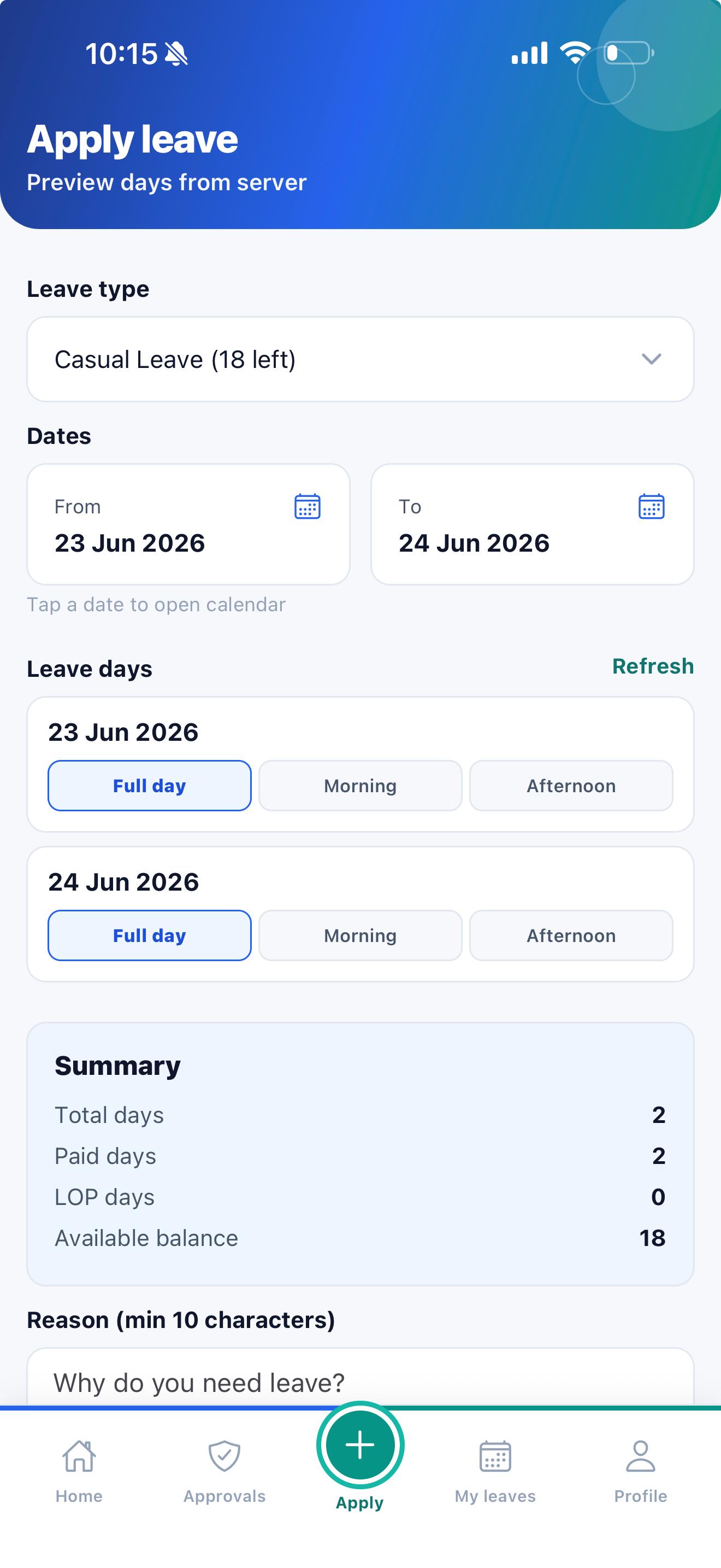 Apply Leave