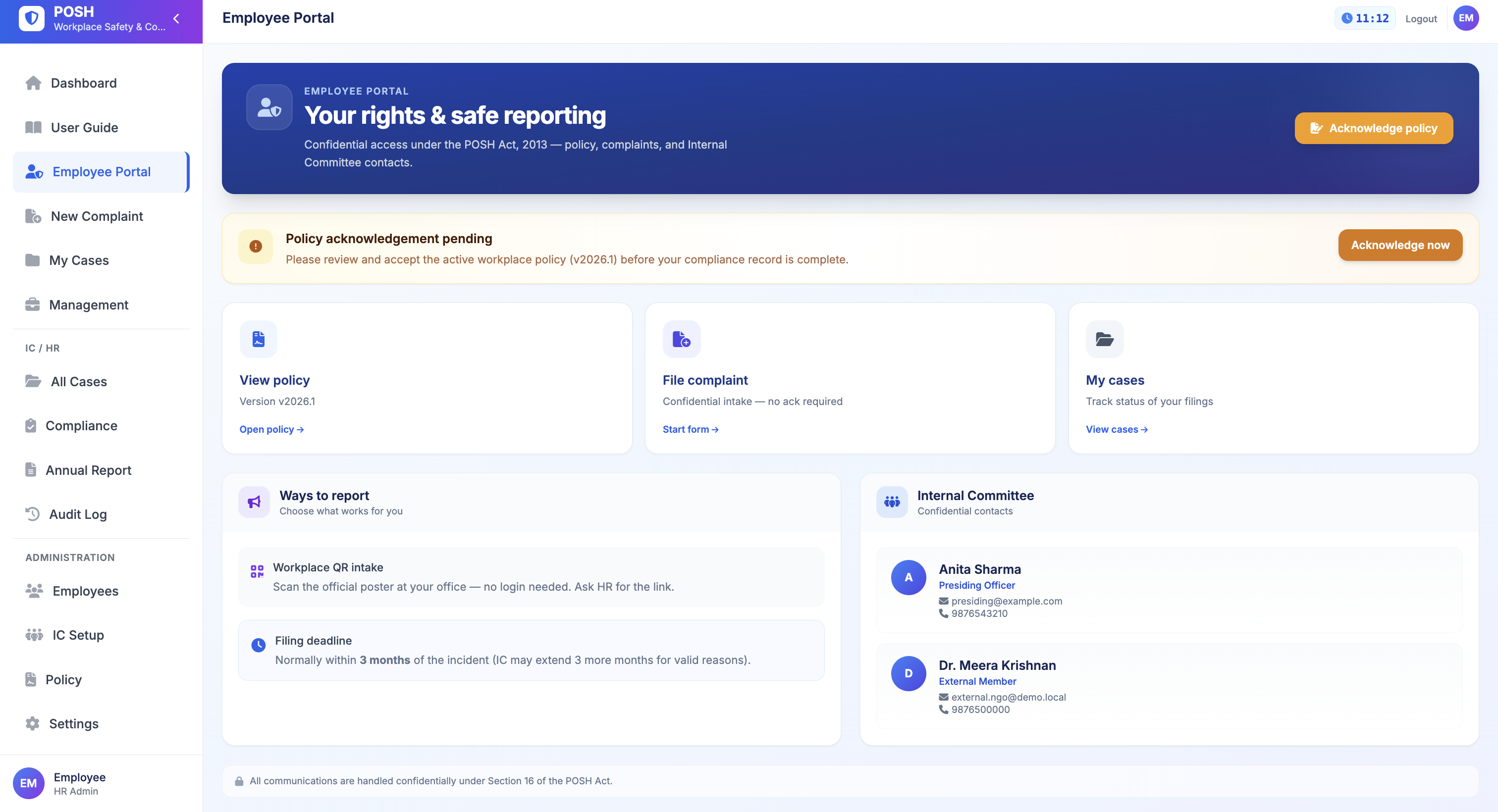Employee Portal preview